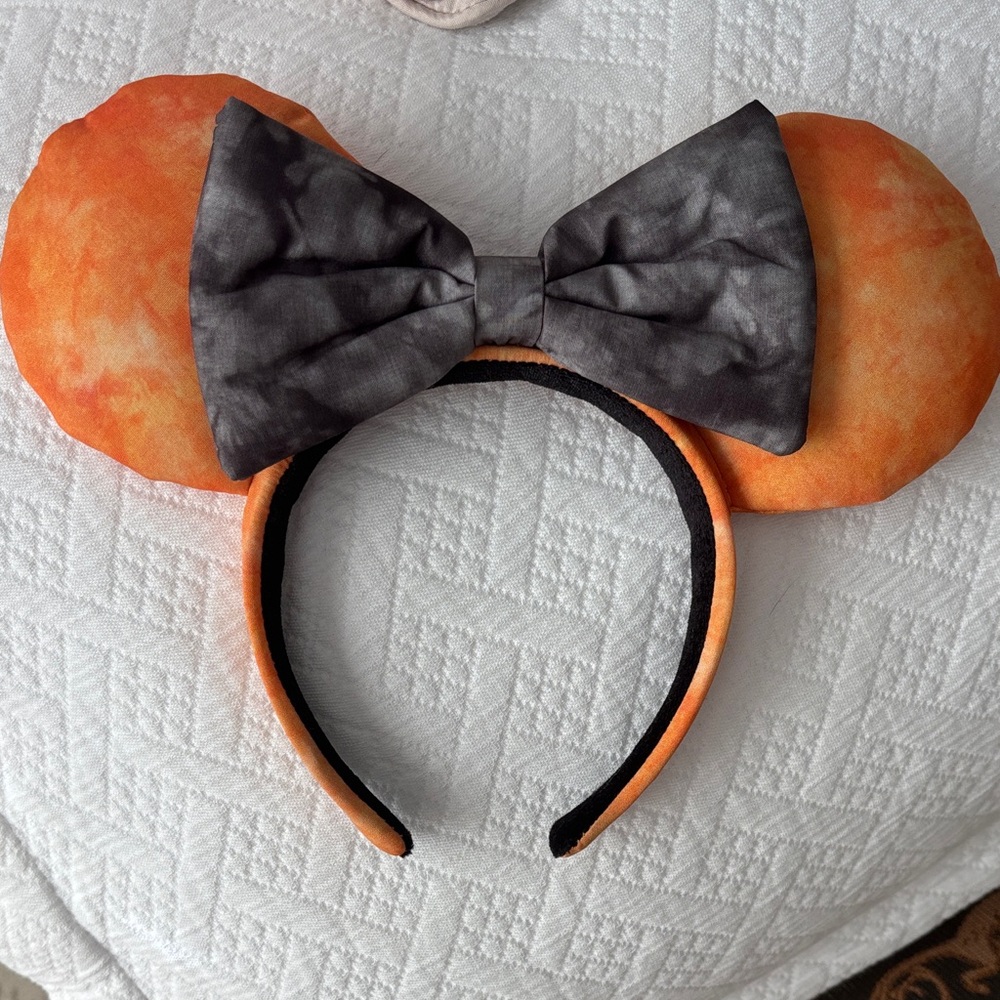 “Minnie” style Orange and Gray adult Costume Headband